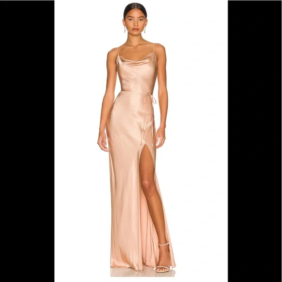 chinese dress ladies Shona Joy La Lune Bias Cowl Maxi Dress in Copper – Coco & Lola main image 0